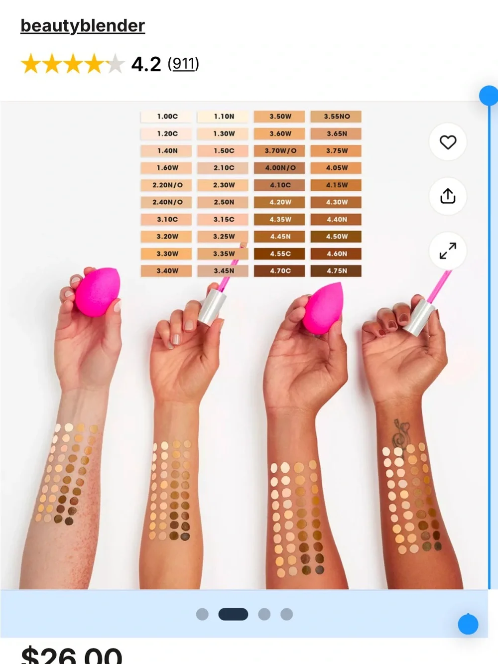 beautyblender-  Bounce Airbrush Liquid Whip Concealer “4.60N” Deep Caramel NWT